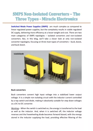 switched mode power supplies smps are much