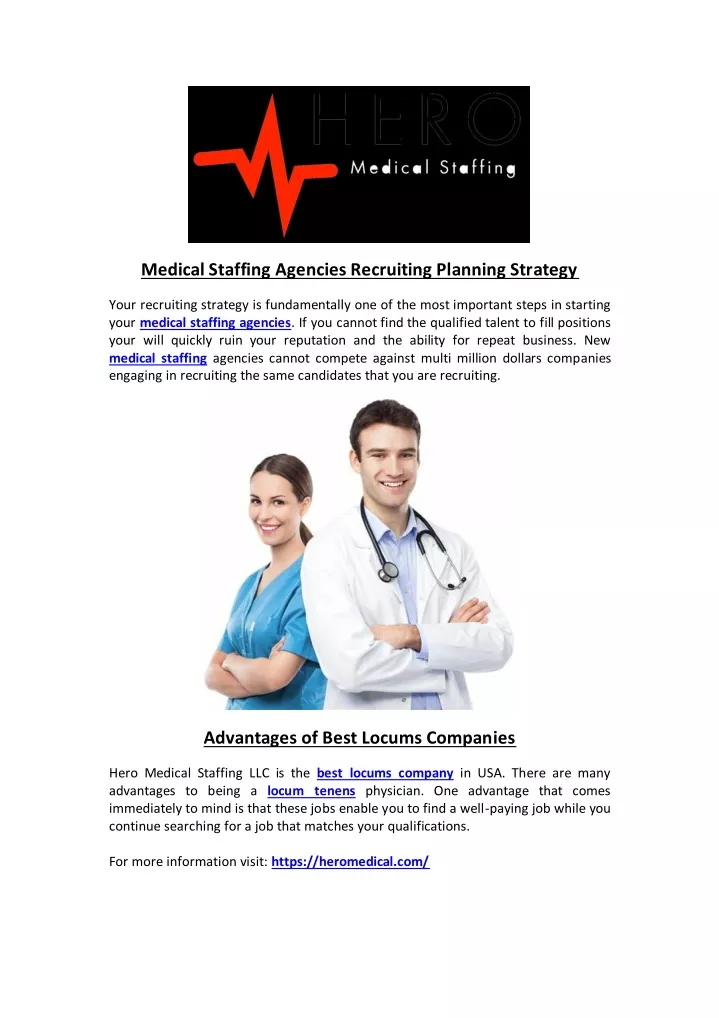 medical staffing agencies recruiting planning