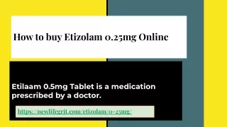 How to buy Etizolam 0.25mg Online