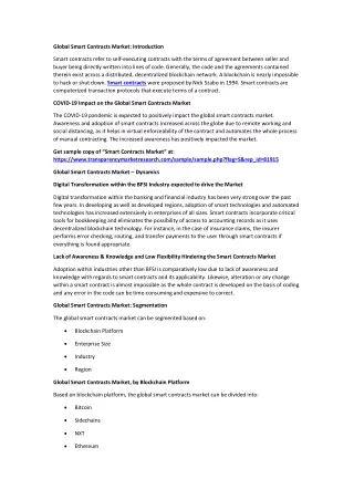 global smart contracts market introduction