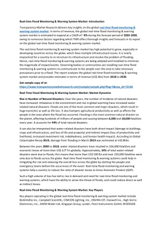 real time flood monitoring warning system market