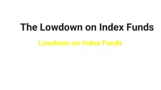 The Lowdown on Index Funds pdf