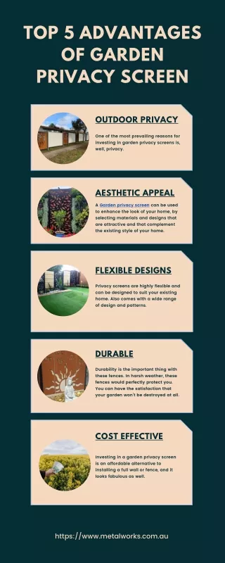Top 5 Advantages of Garden Privacy Screen - Infographics