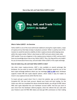 how to buy sell and trade tether usdt in india