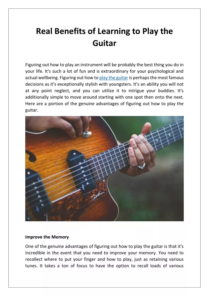 real benefits of learning to play the guitar