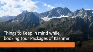 Things to Keep in mind while booking Tour Packages of Kashmir