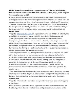 Ethernet Switch Market