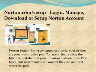 NORTON.COM/SETUP - ENTER NORTON PRODUCT KEY TO SETUP NORTON