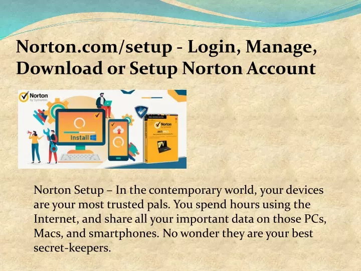 norton com setup login manage download or setup