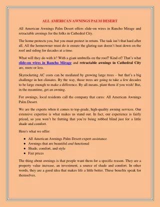 all american awnings palm desert