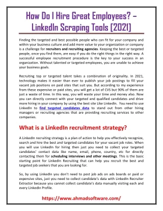 How do I hire great employees, LinkedIn Scraping Tools 2021