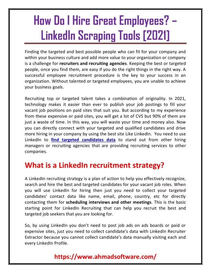 how do i hire great employees linkedin scraping