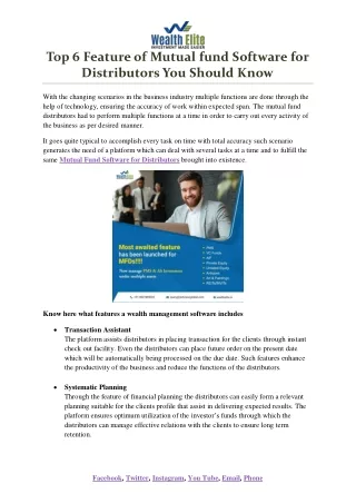 top 6 feature of mutual fund software