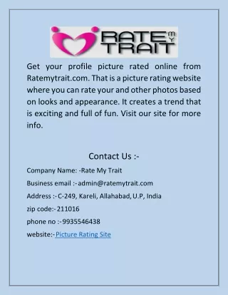 Picture Rating Site | Ratemytrait.com