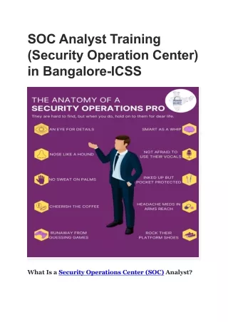 soc analyst training security operation center