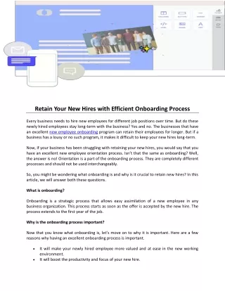 retain your new hires with efficient onboarding