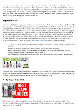 Best Nic Salt Vape Juices.