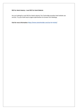seo for hotel industry local seo for hotel website