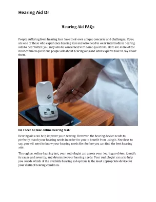 Hearing Aid Faq's