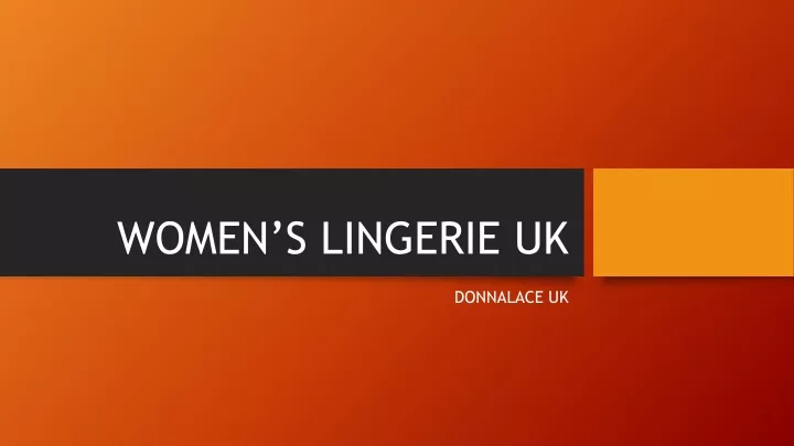 women s lingerie uk