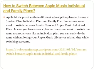 How to Switch Between Apple Music Individual and Family Plans?