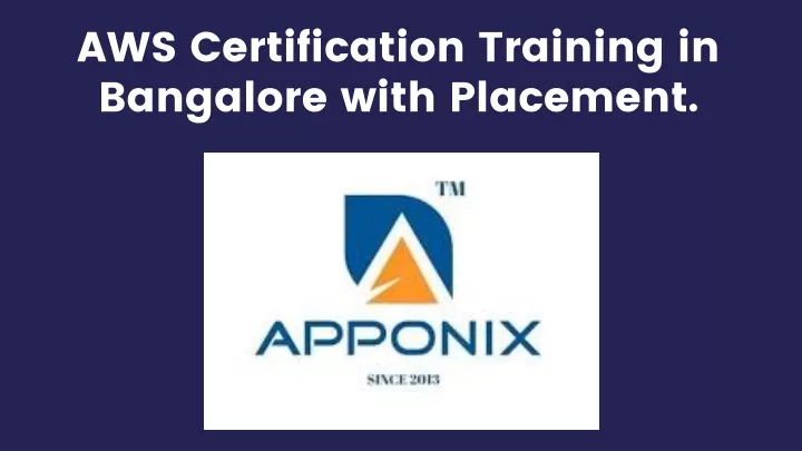 aws certification training in bangalore with