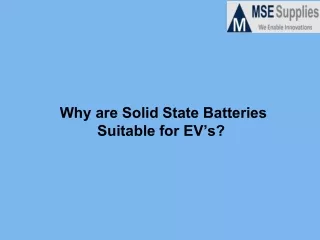 why are solid state batteries suitable for ev s