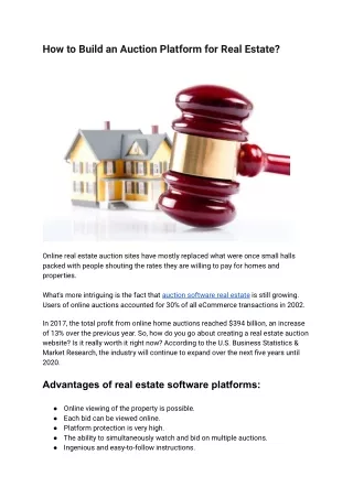 how to build an auction platform for real estate