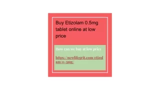 Buy Etizolam 0.5mg tablet online at low price
