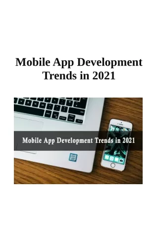 Mobile App Development Trends in 2021