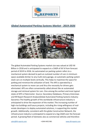 the global automated parking systems market size