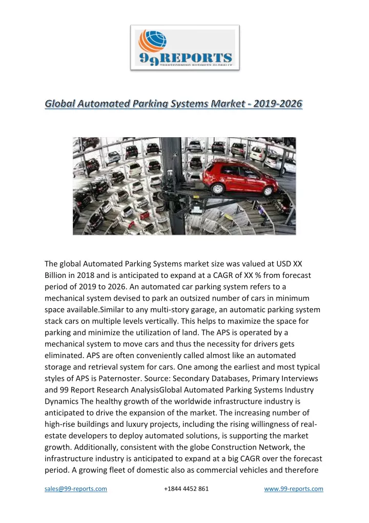 the global automated parking systems market size