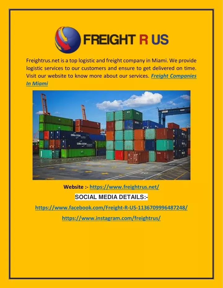 freightrus net is a top logistic and freight