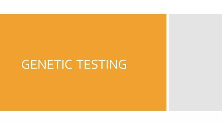 genetic testing