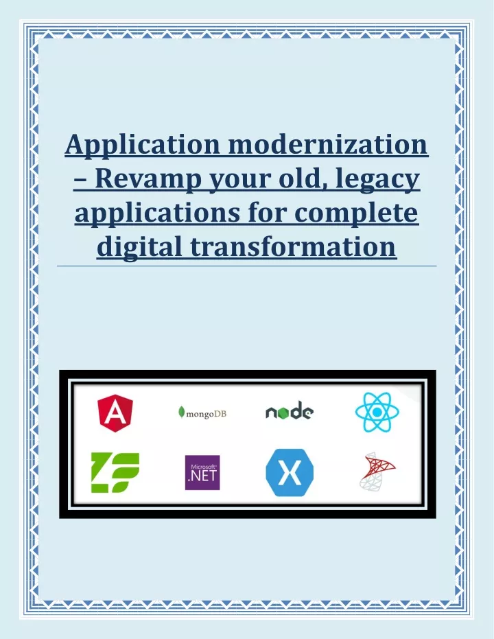 application modernization revamp your old legacy