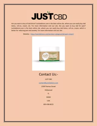 are you want to buy of cbd lotion justcbdstore