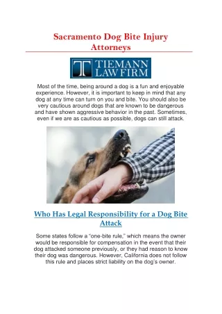 Sacramento Dog Bite Injury Attorneys