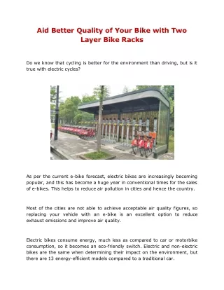 Aid Better Quality of Your Bike with Two Layer Bike Racks