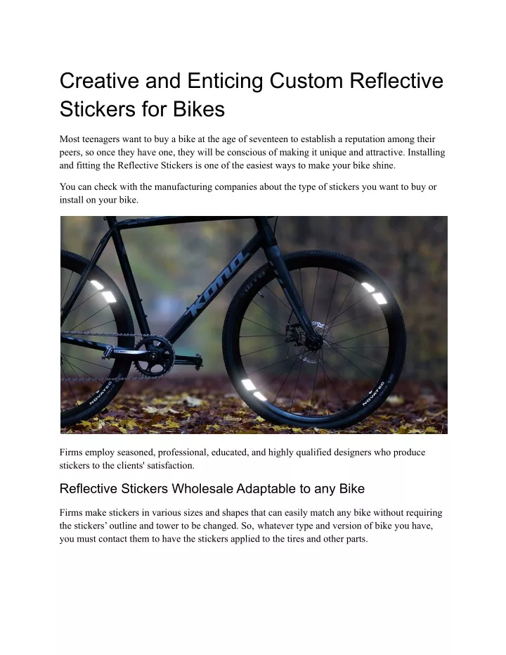 creative and enticing custom reflective stickers