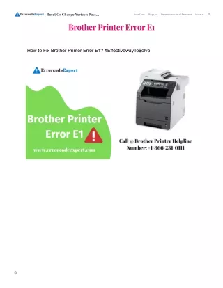 How to Fix Brother Printer Error E1? #EffectivewayTo$olve