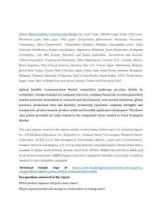 global optical satellite communication market