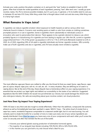 Best Nic Salt Vape Juices.