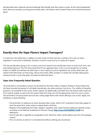 What Is In Vape Juice