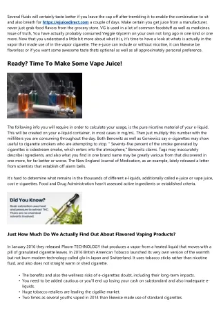 What Is In Vape Juice