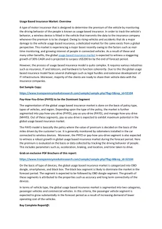 usage based insurance market overview