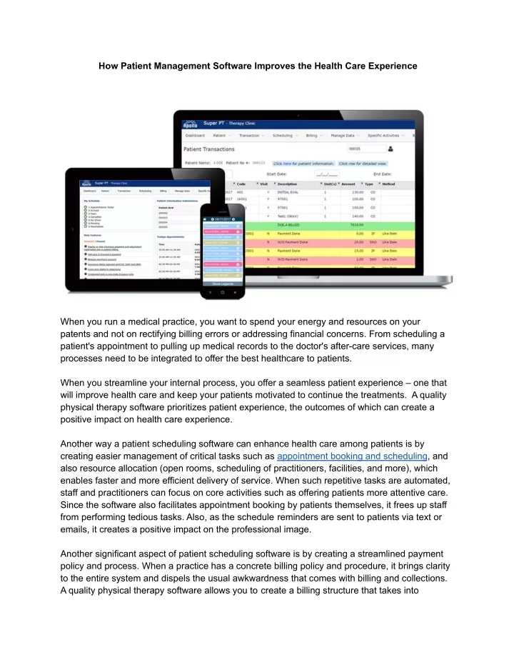 how patient management software improves