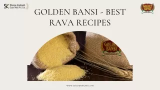 Best Rava Recipes - Golden Bansi