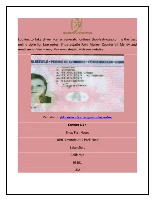 looking to fake driver license generator online