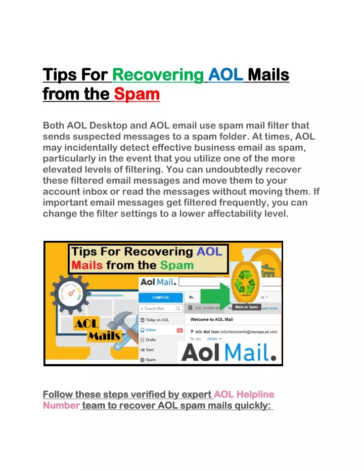 tips for tips for recovering recovering aol from
