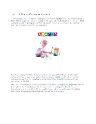 join us abacus online in acadeos